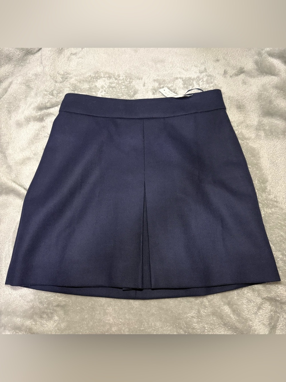 J. Crew Wool Navy Mini Skirt with Front Pleat Sz 6